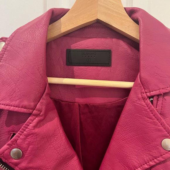 Blank NYC Magenta Pink Cropped Faux Leather Jacket - Picture 3 of 5